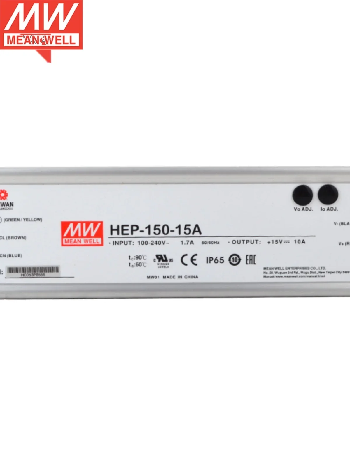HEP-150 Mingwei Power Supply 12A/15A/24A/36A/48A/54A V/W Industrial IP68 Resistant To Harsh Environments