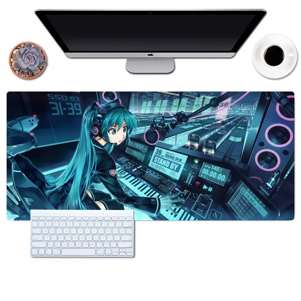 Hatsune-M-Miku Mousepad Gaming Office Desk Pads Large For Computer Non-slip Lockedge Mouse Pad