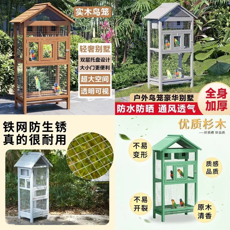 For Parrot Myna Canary Bird Cage Villa Outdoor Courtyard Universal Large Quality Pet House Durable Spacious Aviary