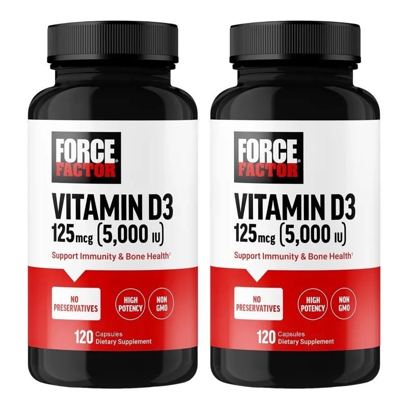 2 Bottles Vitamin D3 Capsules - Supports Comfort and Flexibility, Promote Bone Teeth and Skin, Nerve, Heart Health