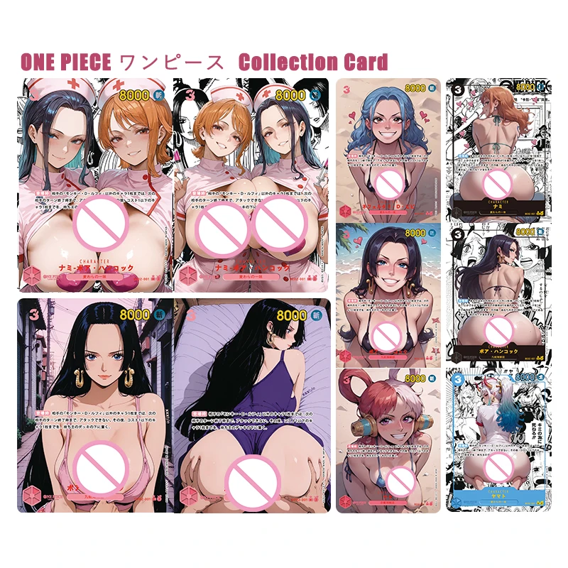 

Japanese Anime One Piece Homemade Diy Vivi Nami Yamato Nicole Robin Character Collection Card Suit Toys Gift