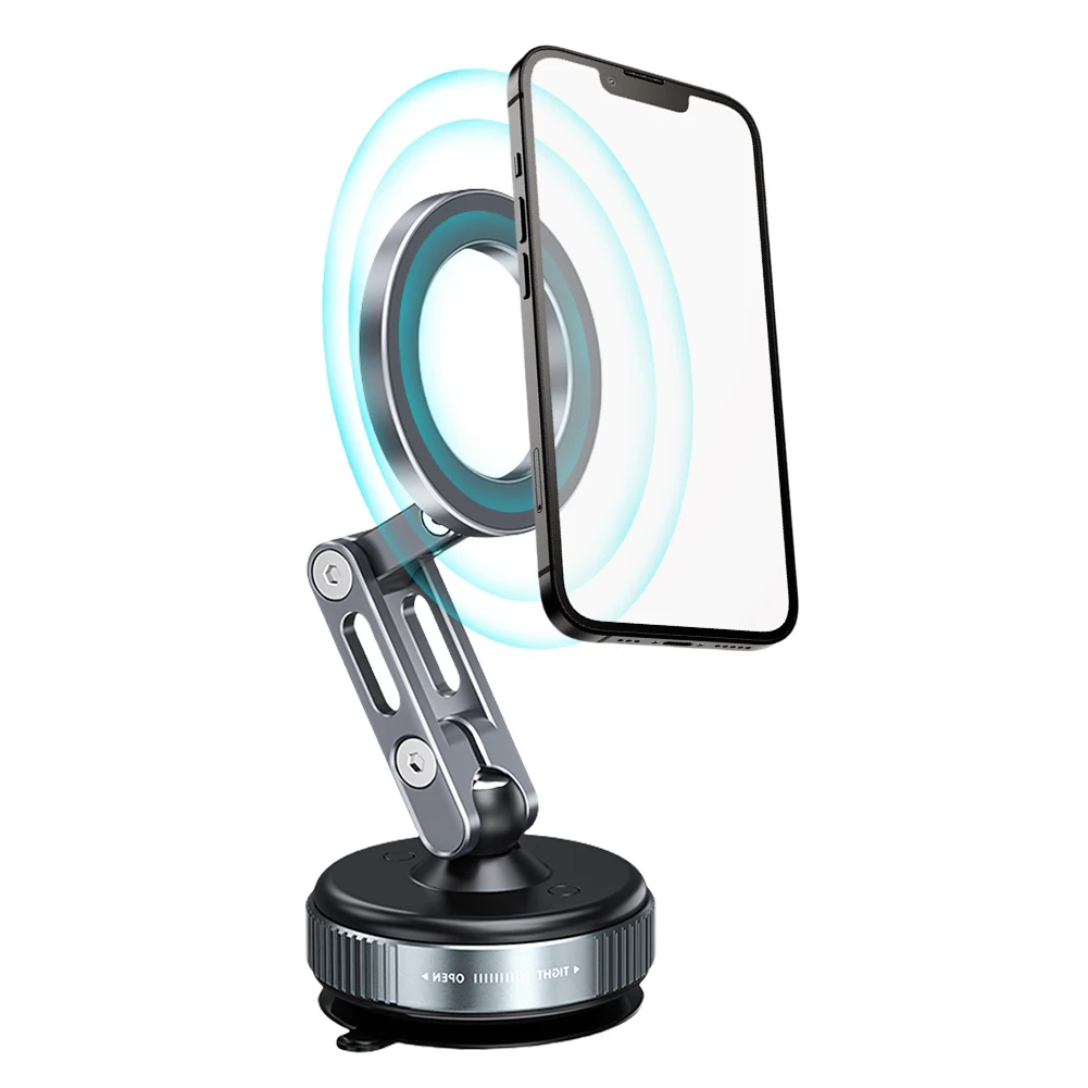 

Magnetic Car Phone Mount Foldable Vacuum Suction Cup Cell Phone Holder 360 Rotation Phone Bracket for iPhone 16/15/14/13/12