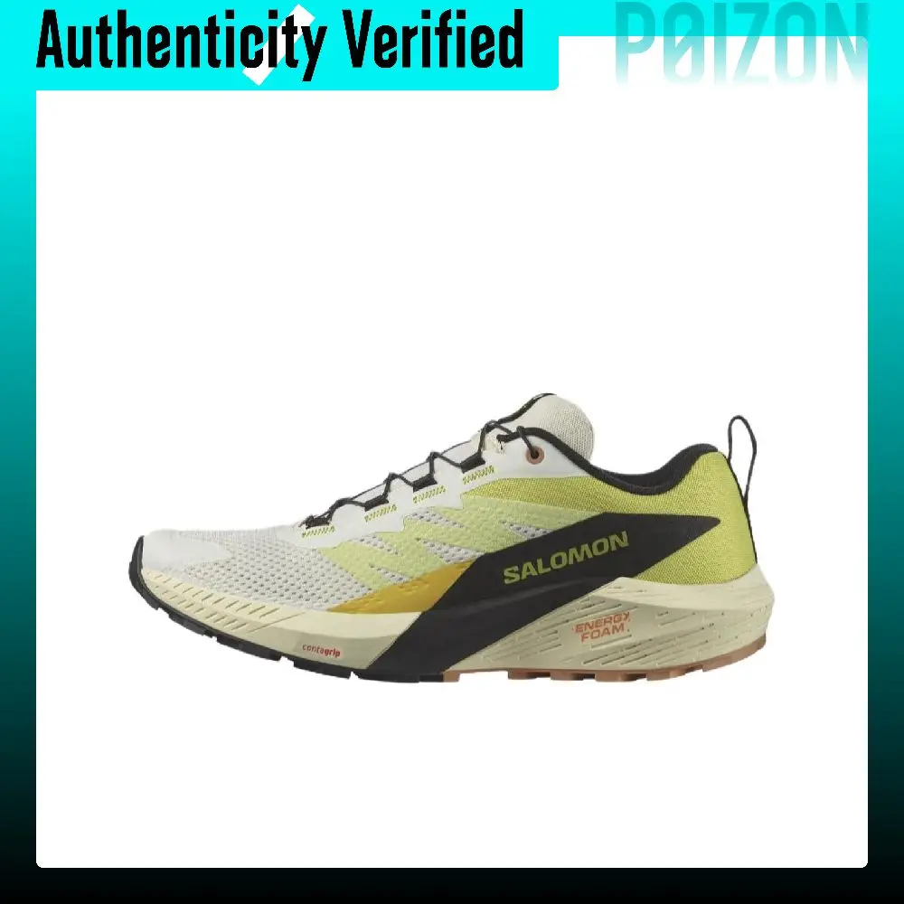 SALOMON Sense Ride 5 Breathable Support Low top Trail Running Marathon Running Shoes Men's Yellow Black 474584