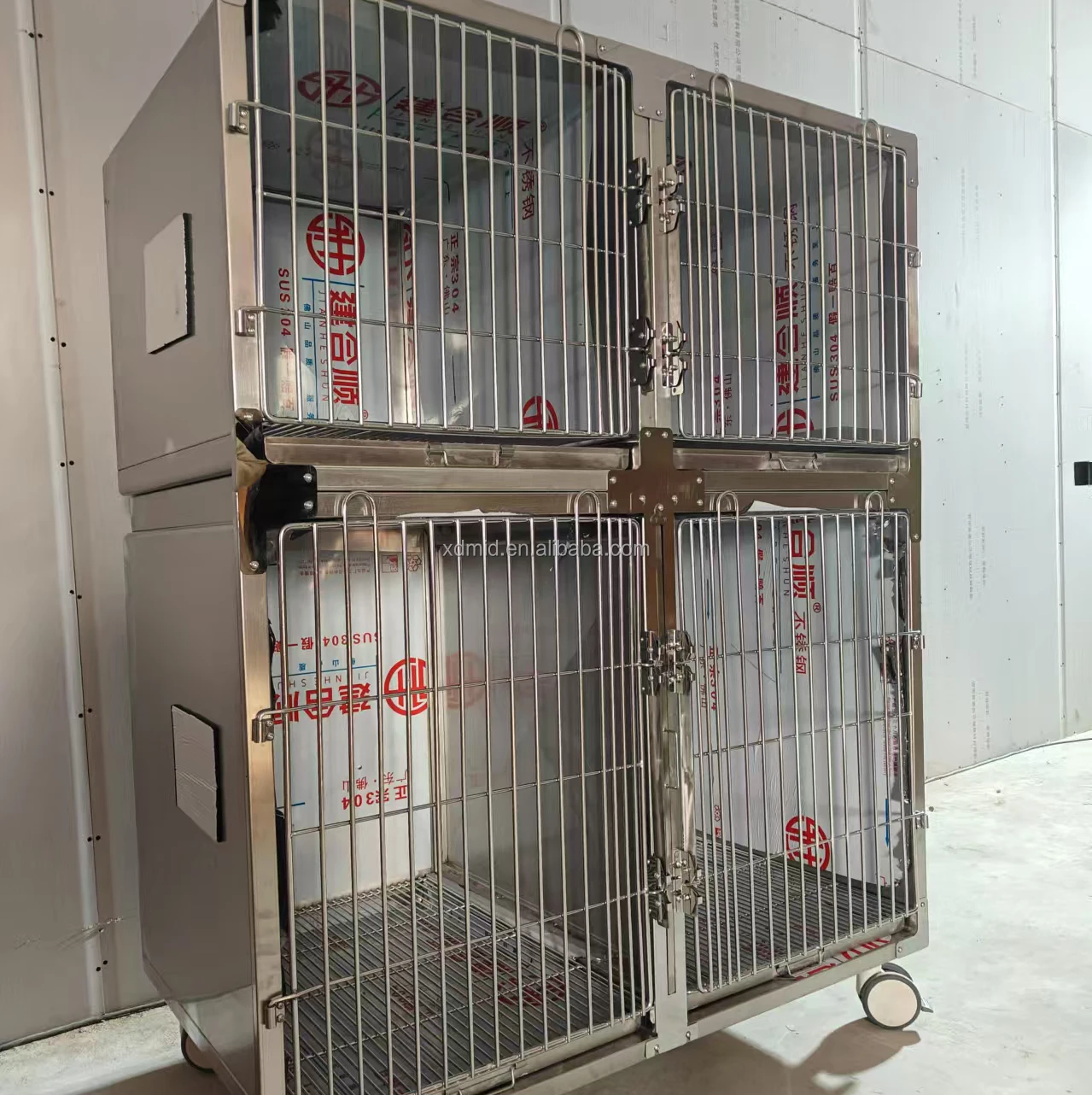 304 Stainless Steel Reusable Large Animal Cage House Kennels Veterinary Dog Cat Hospital Clinic XinDa APC-4 For Sale