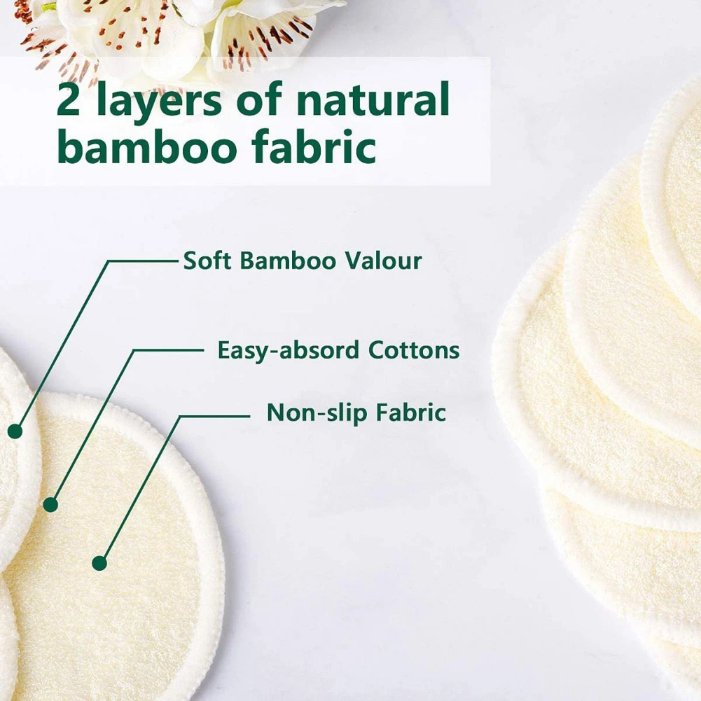 Reusable Makeup Remover Pads with Washable Laundry Bag Bamboo Cotton Rounds for All Skin Types Eco-Friendly