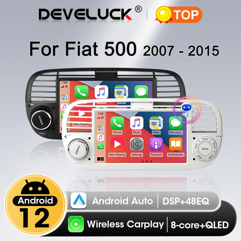 

Wireless Carplay Android 12 Car Radio For FIAT 500 Abarth 2007-2015 Multimedia Player Navigation GPS Stereo DVD Audio Head Unit