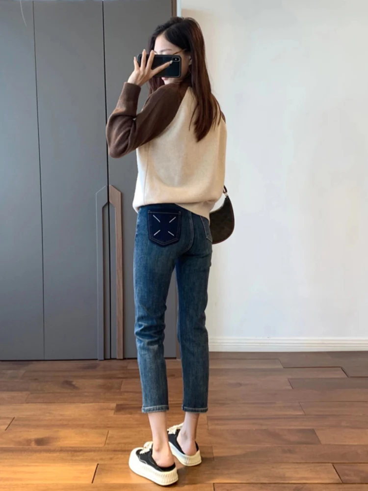 Y2k Large Size Straight Leg Jeans Female Summer Thin 2023 New Small Fat Mm Thin Nine Minutes Smoke Pipe Pants