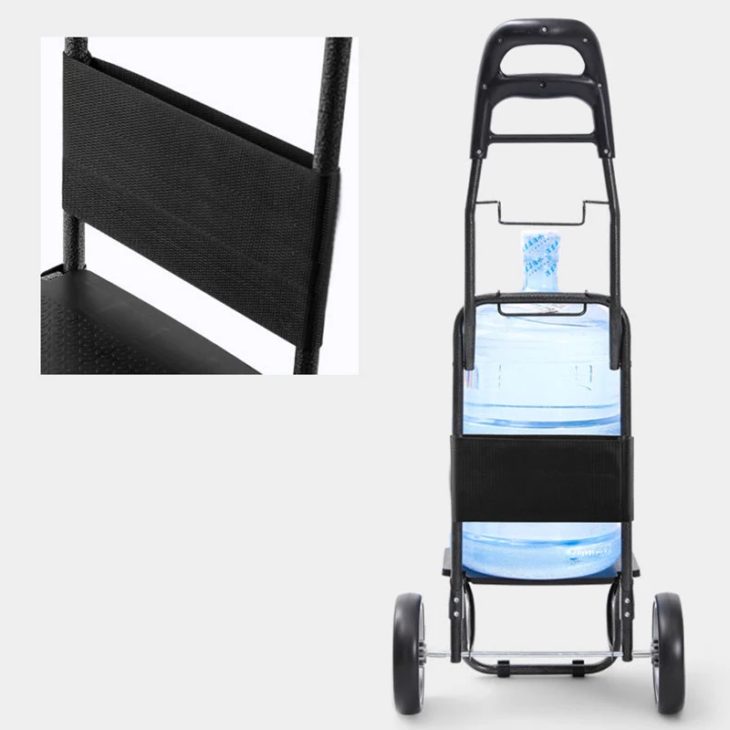 Folding Shopping Cart Trolley Portable Luggage Trailer Grocery Cart Storage Bag Wear-resistant Big Wheels At Rest Bearing 100kg