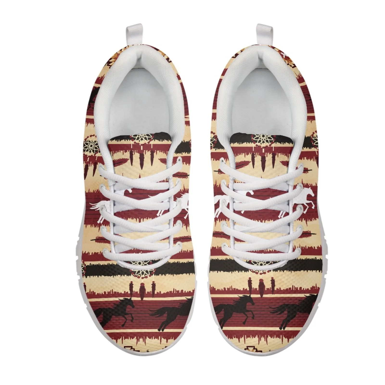 Coloranimal Floral Horse Print 2026 New Running Shoes Mens Lace Up Athletic Trainers Low Top Sports Tennis Shoes for Women