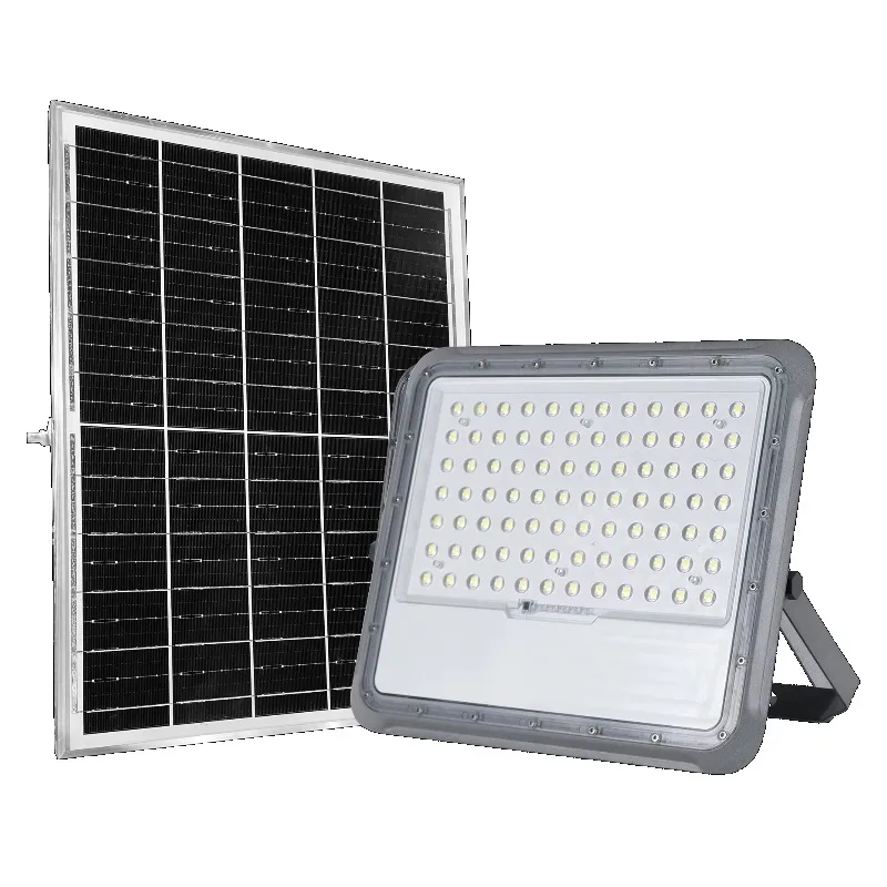 Solar Flood Light with Panel Outdoor Waterproof 100W 200W 300W 400W Light Emitting Diode Aluminum Garden
