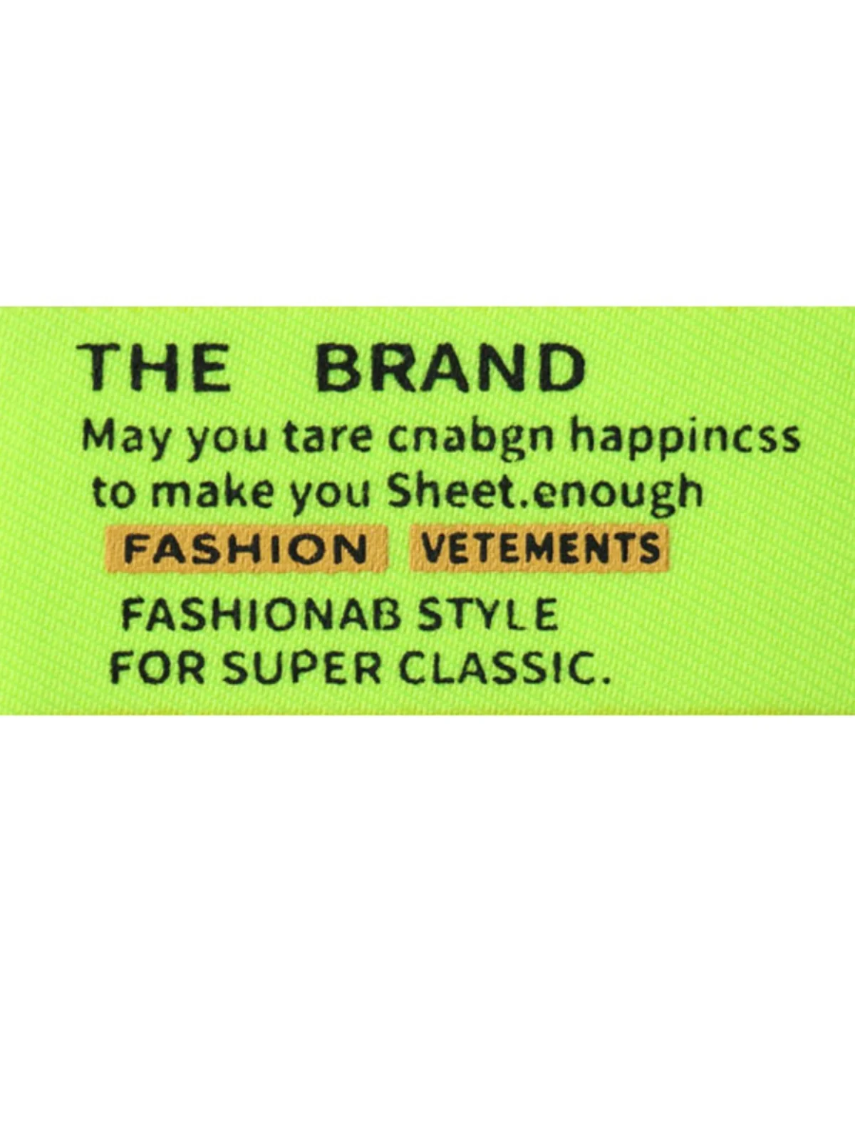 Clothes patch cloth label, letter printed cloth sticker square fluorescent green clothing accessories fashion hand sewing DIY