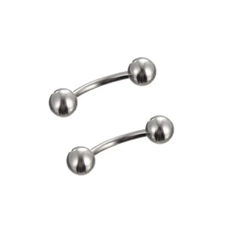 ASTM F136 anello per sopracciglia in titanio Piercing labret bilanciere curvo con palline Ear Helix Tragus cartilagine ear studs Piercing di base