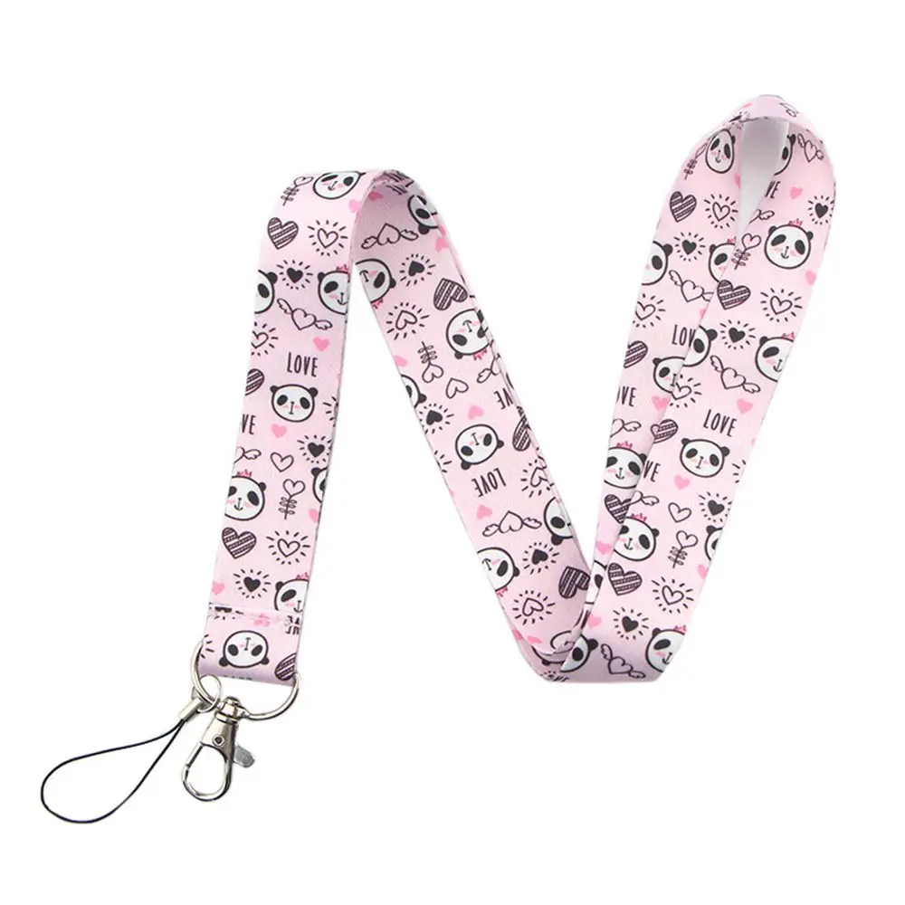 

Certificate Lanyard Neck Strap Key Strap Phone Pendant Animal Panda Panda Lanyard Mobile Phone Straps Webbing Hang Rope
