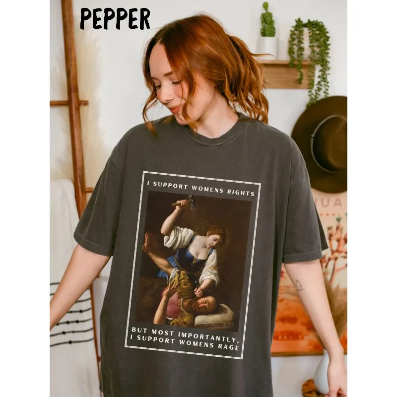Camiseta de Derechos Femeninos, Camiseta de la Ira Femenina, Camiseta Feminista Desenfrenada, Jael y Sisera, Camiseta de la Ira Feminista, Top Feminista Divertido