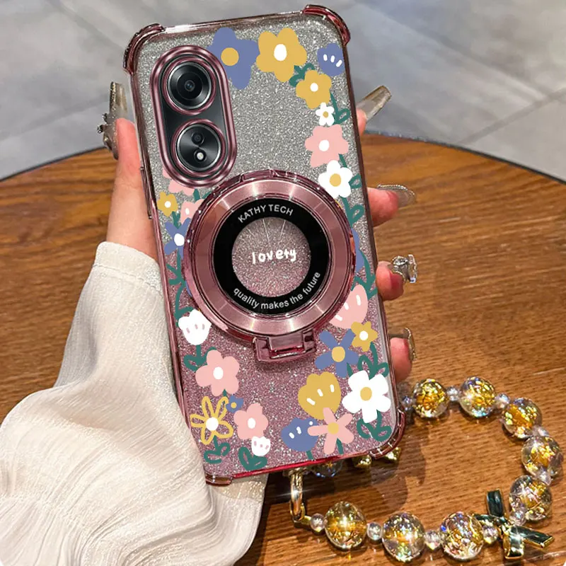 مجوهرات بريق إكليل حامل هاتف الحال بالنسبة ممن لهم A38 A36 A76 A58 A57 A74 A78 A5 A7 2020 A79 A95 A60 A18 A53 A17 A16 4G 5G غطاء