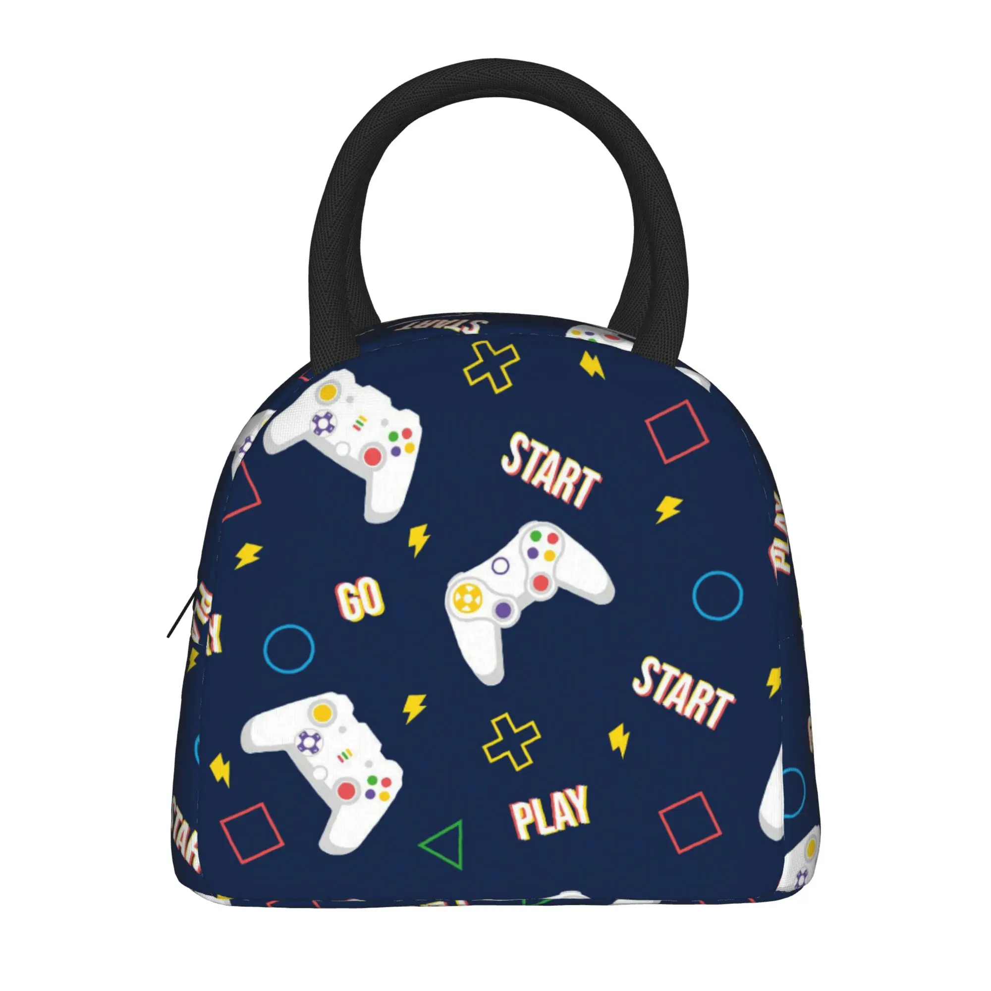 Game Controller Pattern  Insulated Lunch Bags Thermal Bag Lunch Container  Portable Tote Lunch Box Food Bag Beach  Travel
