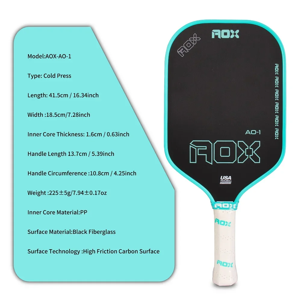 Arronax Ultra-Light Fiberglass Pickleball Paddle Thick 16mm,  Enhanced Competitive Performance, High Friction Carbon Surface