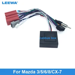 LEEWA Android Car Media Player Power Cable 16 PIN Adapter for Mazda 3/5/7/8/CX-7 with Canbus Box Radio Wiring Harness