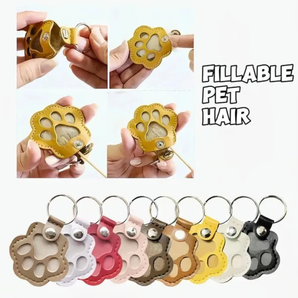 Dog Cat Hair Storage Cute Pendant Keychain Bag Pendant Couple Car Key Chains Pet Collection Gifts Decoration Car Accessories