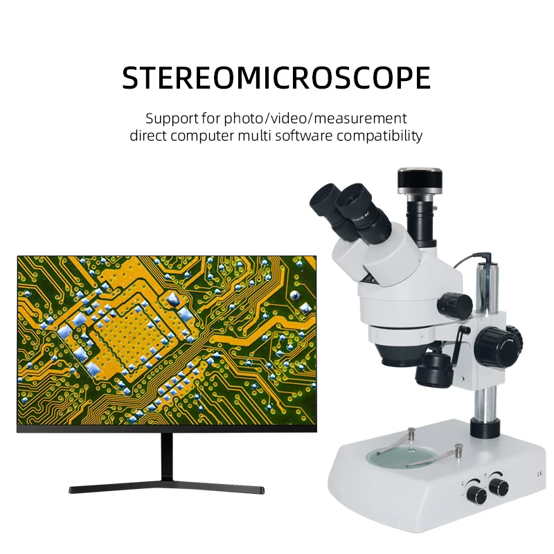 7-45X Continuous Zoom Stereo Trinocular Microscope 4K 2K  HDMI VGA USB WIFI Digital Video Camera for PCB  Phone Repai School Lab