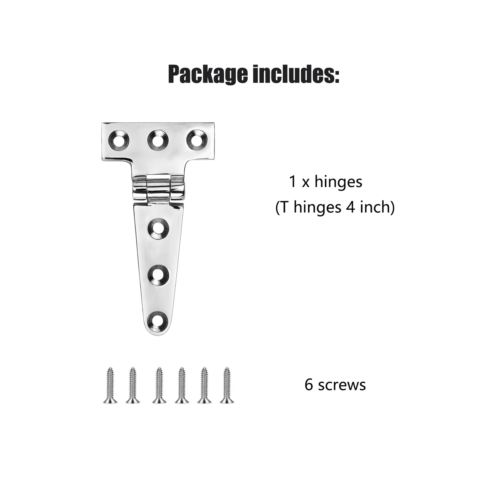 Heavy Duty T Hinges, Boat Hinges 4 Inch(1 PCS), Stainless Steel Marine Hinges, 316 Ss with Screws