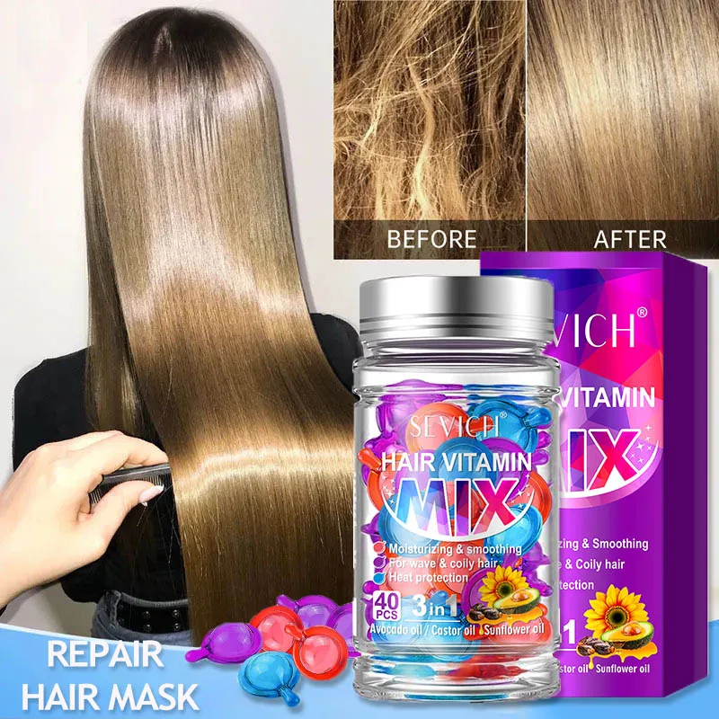 كبسولة فيتامين الشعر للعناية بالشعر، إصلاح أساسي للزيت المغربي، شعر مجعد، قناع ترطيب حريري، ترطيب الشعر التالف #1