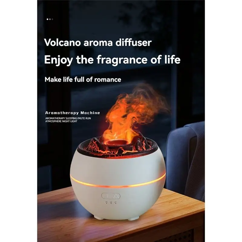 ABRG-Simulated Lava LED Light Humidifier USB Noiseless Essential Oil Diffuser Night Light Misting Air Humidifier Black
