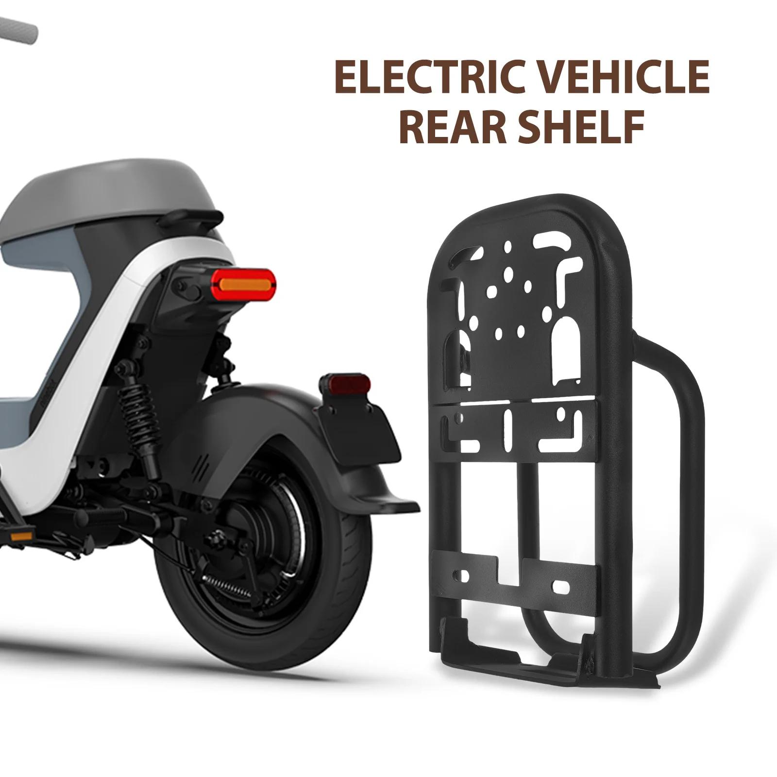 رف خلفي قوي للدراجات الكهربائية، حامل صندوق قابل للتعديل مع قفل أمان لحقائب التسوق والأمتعة والاستخدام اليومي #5