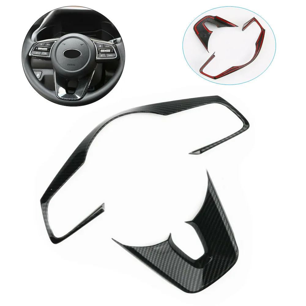 

Для Kia Forte/K3 2019 2020 2021, наклейка на панель рулевого колеса автомобиля, декоративная накладка, автомобильные аксессуары, ABS, углеродное волокно