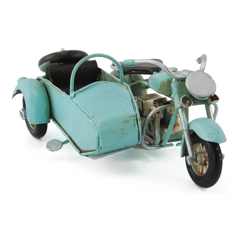 Mini modelo de triciclo artesanal de metal, artesanato seguro, brinquedo infantil, decoração de casa vintage, presente de aniversário colecionável para meninos e meninas