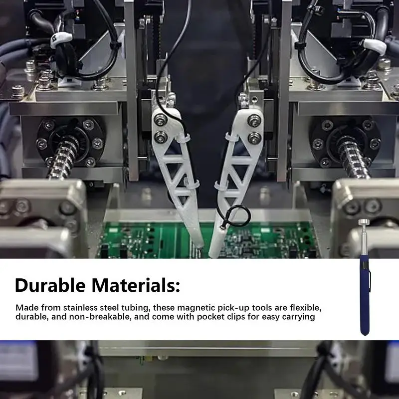 Ferramenta de captação magnética extensível vara magnética de aço inoxidável para mecânica portátil e leve varinha magnética para agarrar parafusos