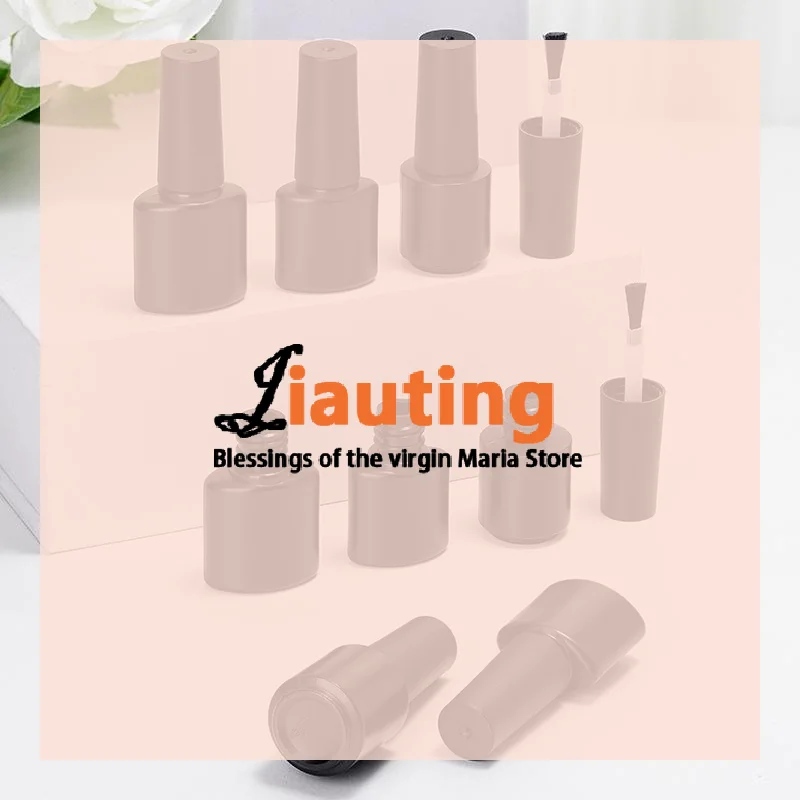 Hot Sale.6/7/8/10mL Nail Gel Bottle Empty Nail Polish Bottle Black Refillable Bottles With Brush For Portable Cosmetic Container