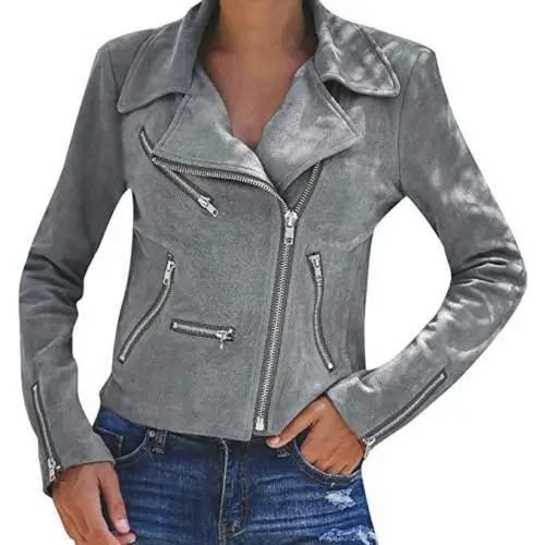 New Spring and Autumn Plain Color Commuter Style Fashionable Versatile Collar Zipper Short Women's Top image 2