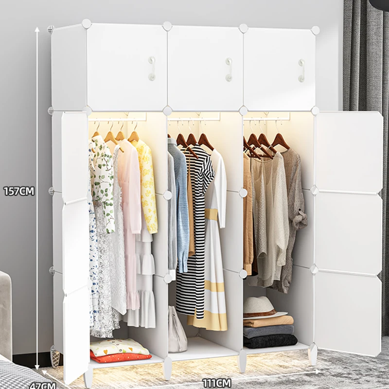 Clothes Shelf Wardrobe Portable Bedroom Organizer Partitions Storage Closet Modern Cheap Small Guarda Roupa Hotel Furniture