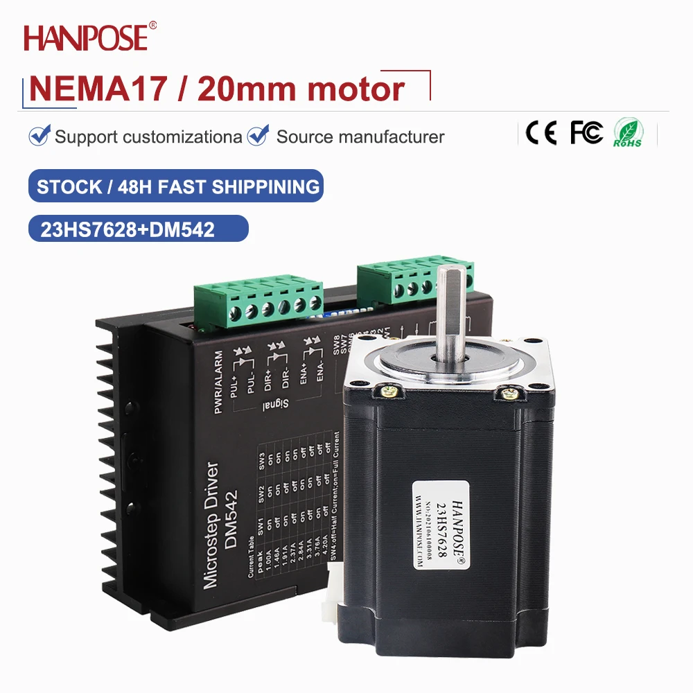 Nema 23 Stepper Motor 23HS7628 +DM542 2.8A 189N.cm Motor Driver with 57 Motor for 3D Printer Accessories