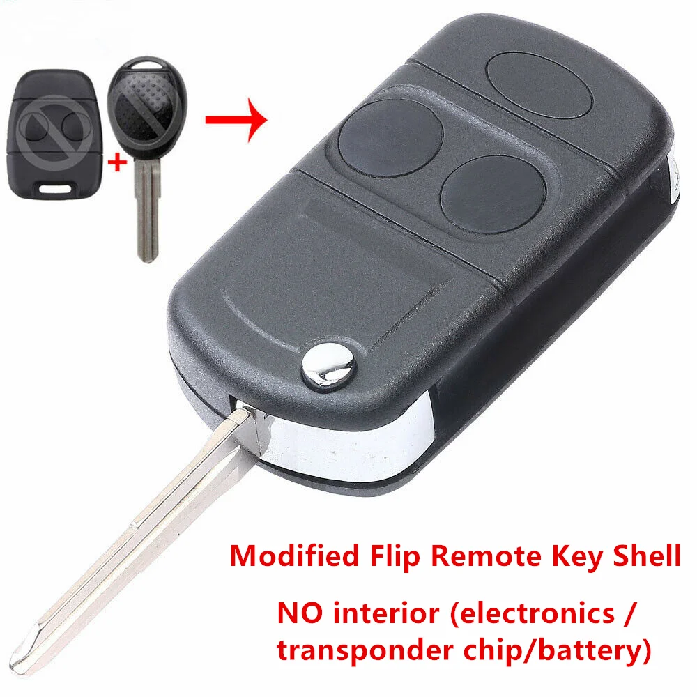 KEYECU Modified Flip Remote Key Shell Case 2Button for Land Rover Defender Freelander Discovery for Rover MG for Lucas