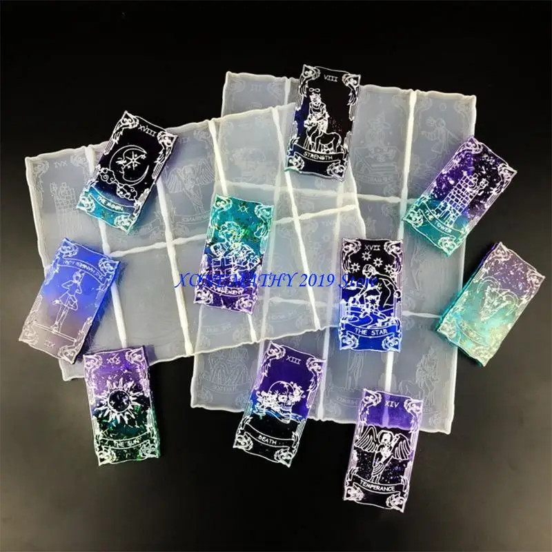 

F42F Playing Game Cards Epoxy Resin Mold Divination Cards Silicone Mould DIY Crafts Jewelry Decoration Casting Tools