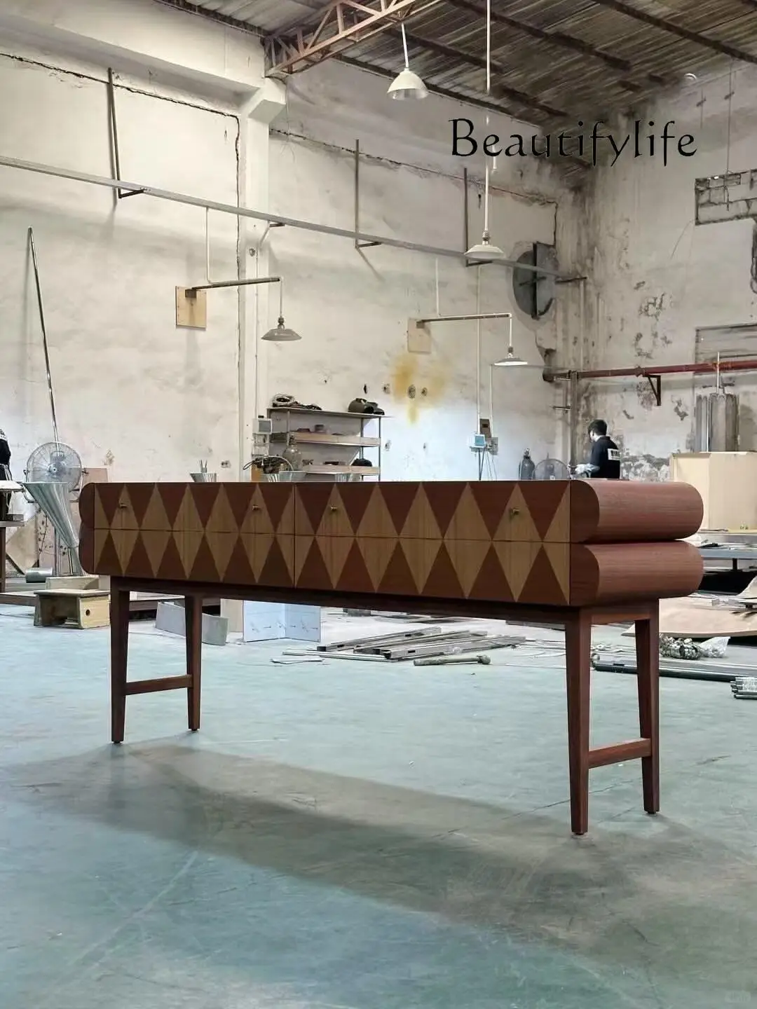 

Solid wood designer living room home bedroom locker antique rhombus creative art fashion