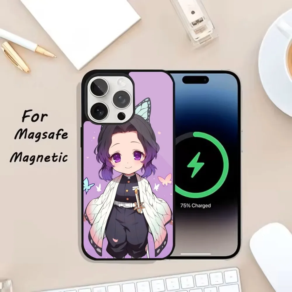 حافظة هاتف D-Demon S-Slayers لهاتف iPhone 16,15,14,Plus,Pro,Max Magsafe شحن لاسلكي مغناطيسي