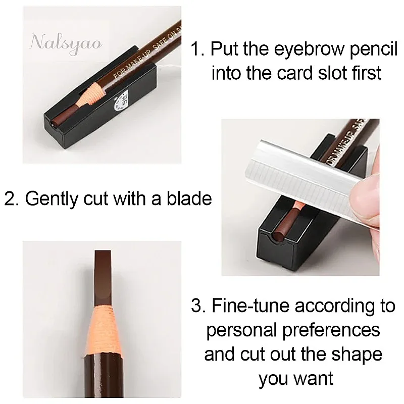 Eyebrow Pencil Microblading Supplies Set Waterproof Tattoo Tint Enhancers with Sharpener Brow Trimmer Blade 10Pcs