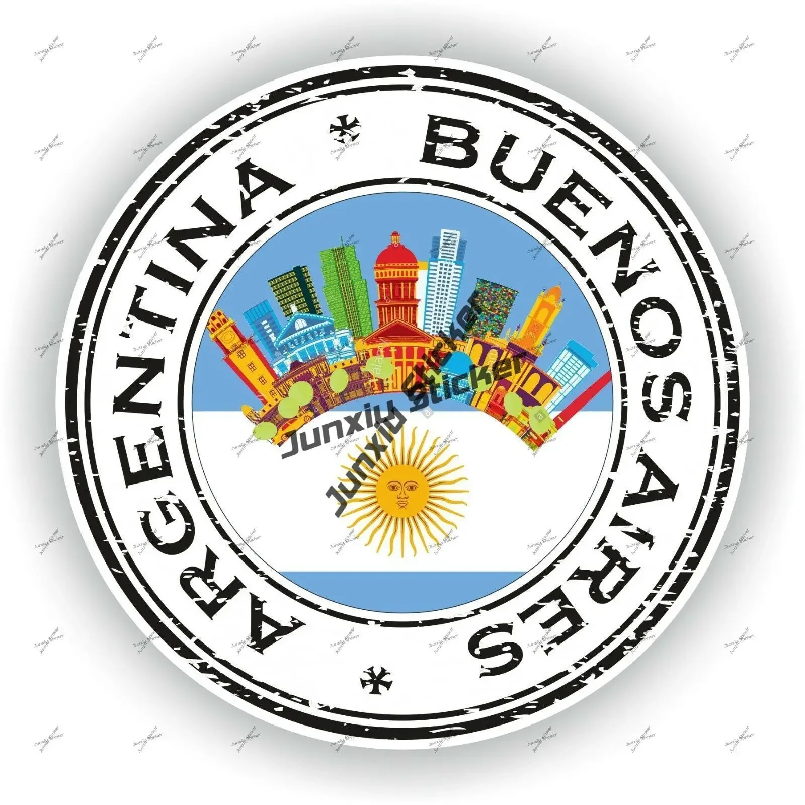 

Argentina Buenos Aires Seal Sticker Coat of Arms of Argentine Round Flag Emblem Vinyl Personalized Decal Trucks Van Walls