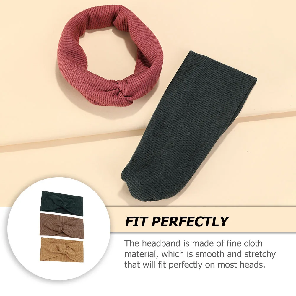 

3Pcs Hair Bands Wide-Brimmed Headband Soft Stretchy Cloth Material for Exercise Home Use Daily Wear Comfortable Decorative
