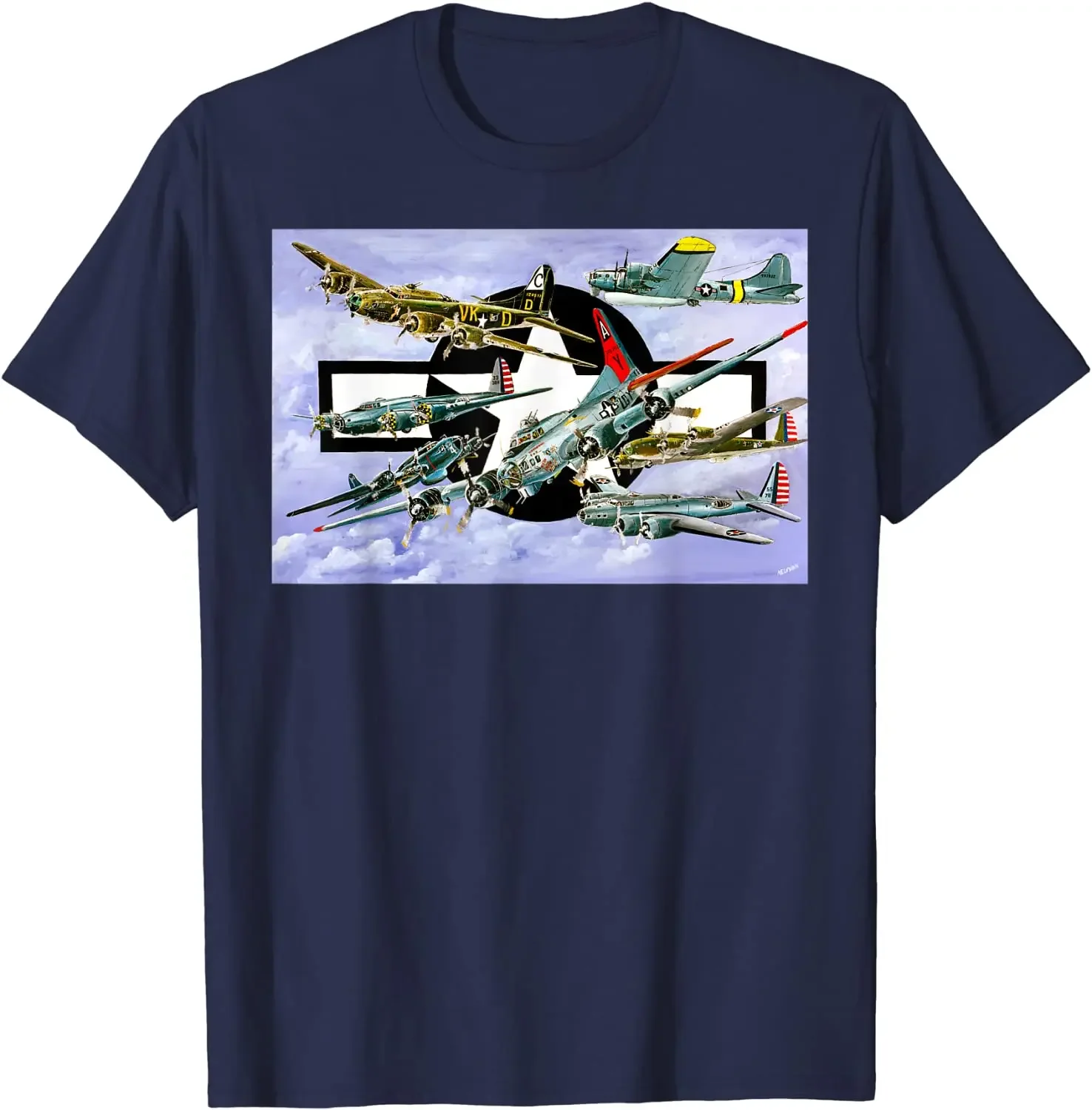 

Patriotic WW2 USA Air Superiority Vintage B-17 Bomber WWII Men T-Shirt Short Casual 100% Cotton Shirts