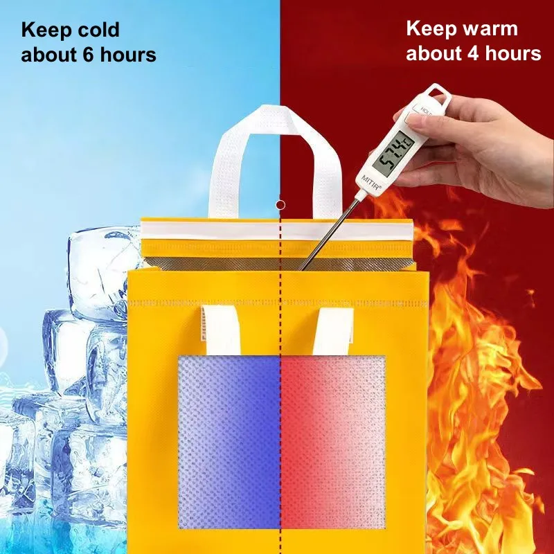 StoBag 10pcs Non-woven Lunch Tote Bags Box Portable Fabric Food Cake Drinks Packaging Keep Warm Cold Delivery Reusable Pouches