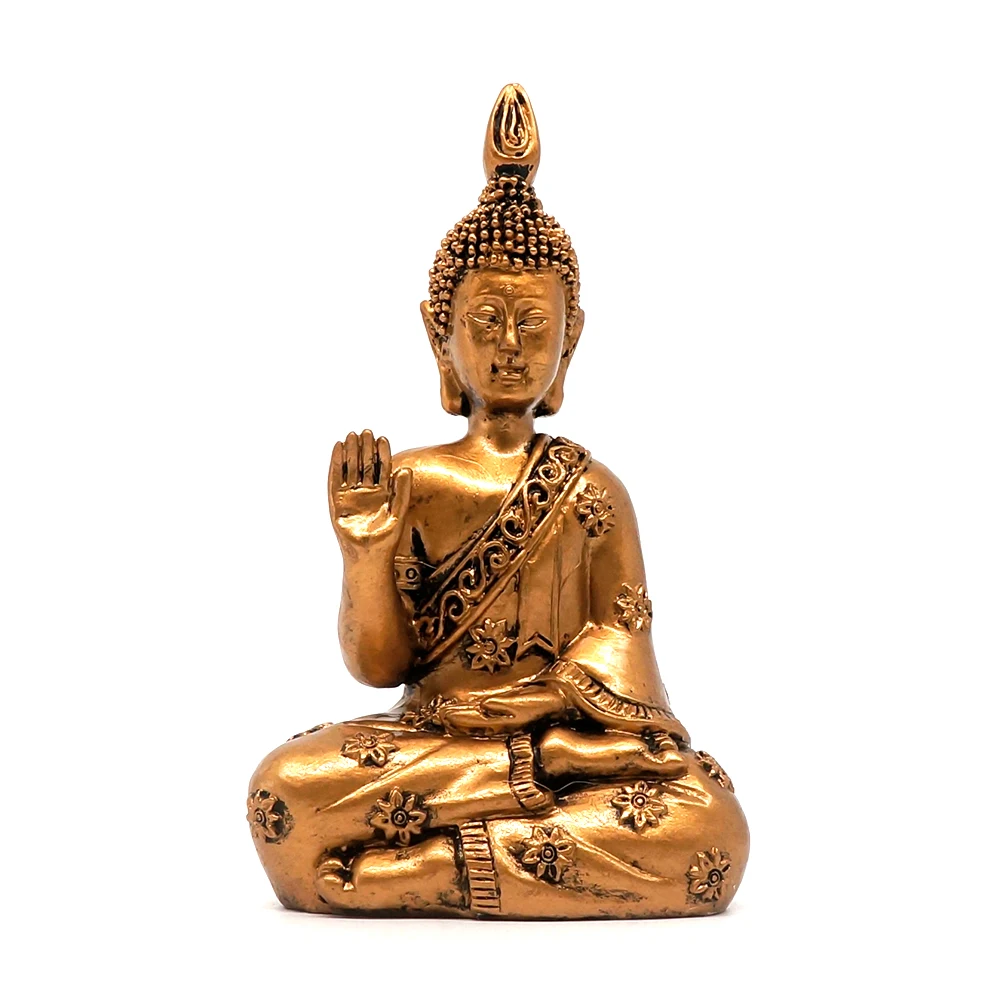 Golden Thailand Buddha Statue Home Garden Decoration Meditation Buddha Sculpture Hindu Fengshui Figurines Ornaments Crafts