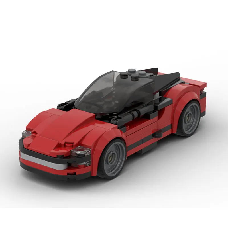 

124-piece small particle building blocks MOC city-style sports car, supports transformation, model toy gift set.