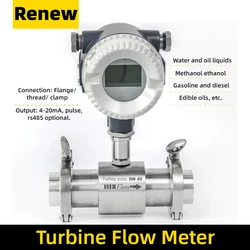 DN15 DN20 Turbine Flowmeter With Pulse Output For Coconut Oil 3/4'' Thread and milk coupling