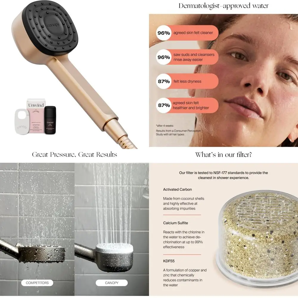 

High-Pressure Handheld Shower Head with Filter - Scalp Massager for Hard Water, Reduces Impurities and Enhances Shower Experienc