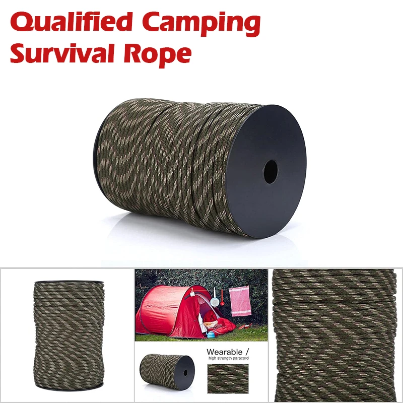 100m 550 Paracord Cord Military Standard 9-Core 4mm Outdoor Camping Survival Lanyard Parachute Rope Hiking Tent Accessories