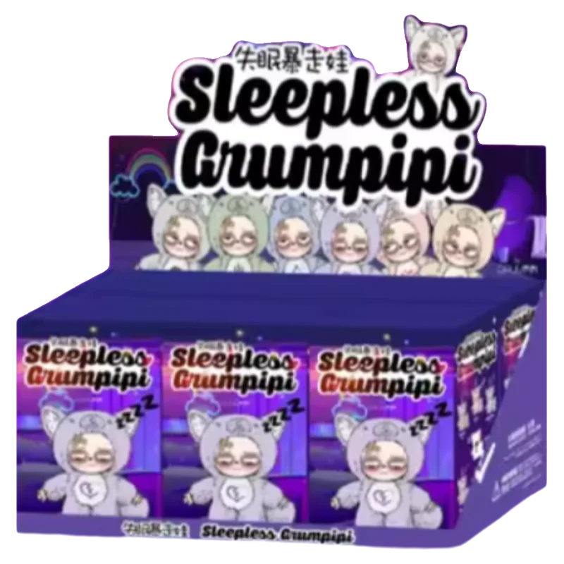 حار جديد Sleepless Grumpipi سلسلة صندوق أعمى الفينيل أفخم قلادة Kawaii صندوق غامض أنيمي الشكل الديكور جمع طفل هدية